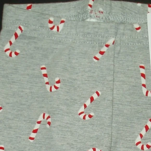 3M Christmas Leggings Little Girls Candy Cane Long Pant Trousers Holiday - Picture 2 of 4
